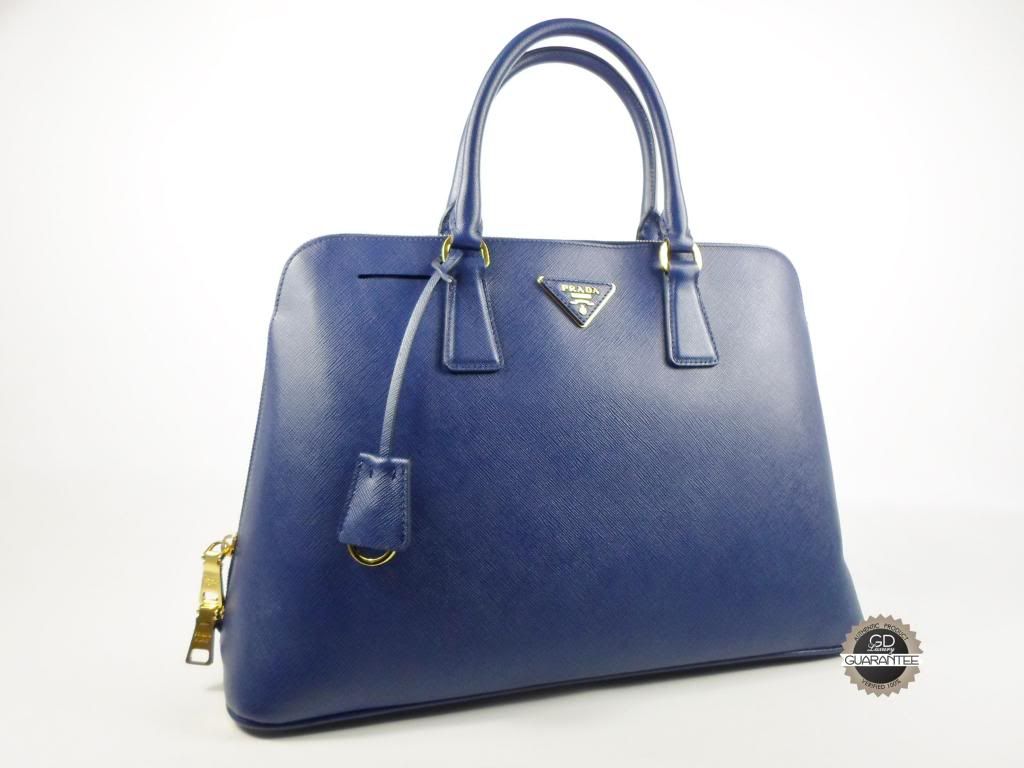 PRADA Saffiano Lux Tote Bauletto Top Handle Bag BL0812 NZV Bluette ...  