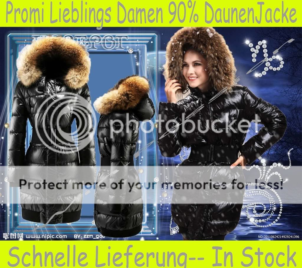 Trendige DAMEN D.G 100% ECHT FELL WINTERJACKE Parka 90% Daunenjacke