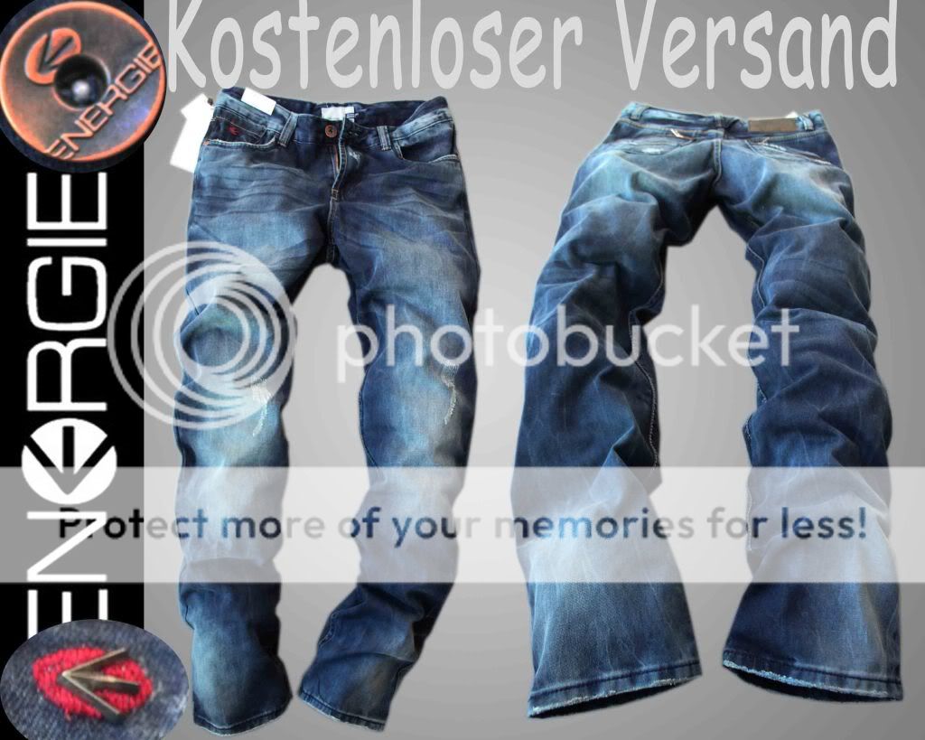 Neu ENERGIE Straight Leg JEANS D.G VINTAGE HOSEN EG98 Bleached Blau 4